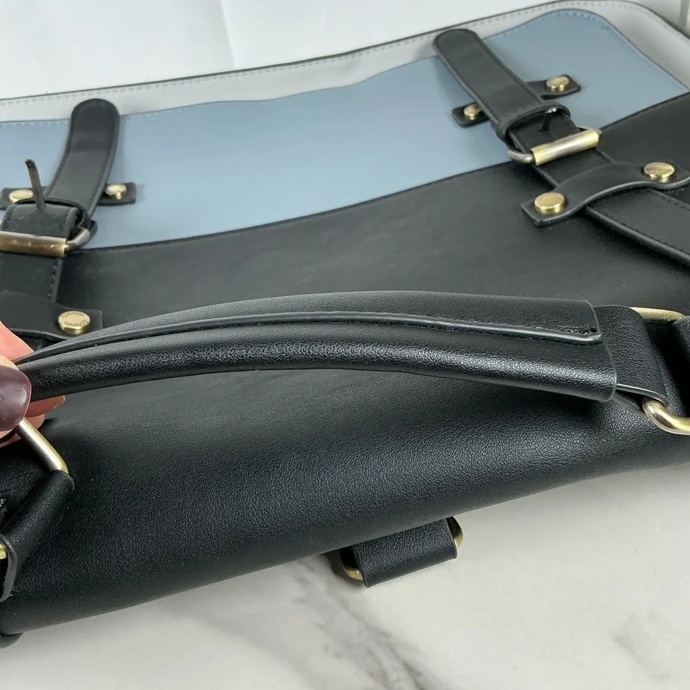 Ecosusi Sophisticated Black Blue Gray Backpack Briefcase Shoulder Bag Laptop Wor